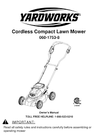 Shop yardworks' lawn mowers, including gas, electric, cordless, and manual models from canadian tire. Yardworks 060 1753 8 Owner S Manual Pdf Download Manualslib