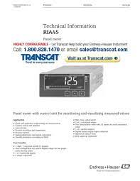 Endress+hauser is a global leader in measurement instrumentation, services and. Endress Hauser Ria45 Datasheet Manualzz
