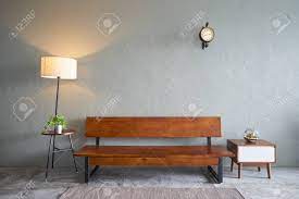 Contemporary lounge chairs provide luxurious seating and double as conversation pieces. Modern Living Room With Wooden Bench Sofa Green Plant Wooden Stock Photo Picture And Royalty Free Image Image 89875195