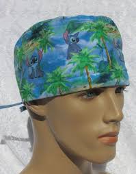 Handmade Comic Scrub Cap Chemo Hair Loss Hat Chef Hat With Sweatband.