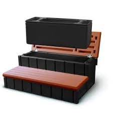 Confer Plastics Spa Step W Storage Redwood Np5651 The Home Depot Hot Tub Accessories Spa Hot Tubs Hot Tub Steps