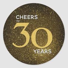 Black And Gold Glitter Cheers To 30 Years Black Gold Glitter Typography Classic Round Sticker Zazzle Com Gold Typography Round Stickers Wedding Cheers