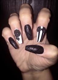 Black And White Striped Nails Halloween Shellymarina Halloween Nails Black Roses Black Bows Stripes Matte Black And White Nails Halloween Nails Black Nails