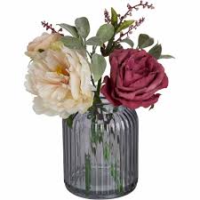 Maybe you would like to learn more about one of these? Wilko Artificial Peony Arrangement In Glass Vase Wilko