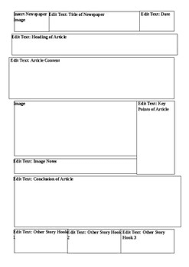 Spaces included for headlines pictures and captions. Newspaper Report Template By Miss Doherty Teachers Pay Teachers