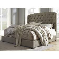 Ashley Furniture Gerlane King Upholstered Bed In Graphite King Upholstered Bed Upholstered Beds Queen Upholstered Bed