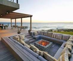 Generally, you will need a minimum of 3 feet of clearance from the fire pit's sides and 6 feet above the burner, though some fire pits may require more. Top 50 Best Deck Fire Pit Ideas Wood Safe Designs