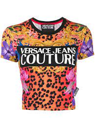 Versace Jeans Couture Cropped Logo T Shirt Farfetch Versace Jeans Couture Versace Jeans Versace