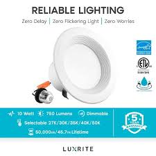 All wet location rated fixtures will have the wet location approval label under image of the product. Luxrite 4 Led Recessed Can Lights Color Temperature Selectable 2700k 5000k Dimmable 750lm Baffle Trim 16 Pack Overstock 31966128