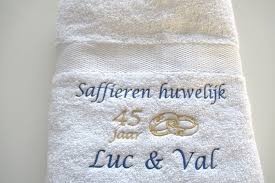 Saffieren Huwelijk Cadeau 45 Jaar Getrouwd Huwelijkscadeau Borduur Kado