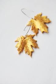 Polymer Clay Maple Leaf Golden Maple Leaves Earrings Handmade Fashion Jewelry Free Polymer Clay Earrings Polymer Clay Jewelry Earrings Handmade