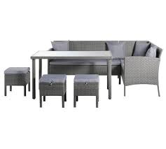 Buy Argos Home 8 Seater Rattan Effect Corner Sofa Set Grey Patio Sets Argos Rattan Corner Sofa Corner Sofa Set Rattan Corner Dining Set