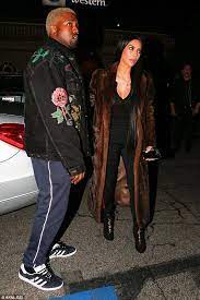 Kim Kardashian Wears Long Fur Coat For Dinner Date With Kanye West Kanye West And Kim Kim Kardashian Kim Kardashian And Kanye