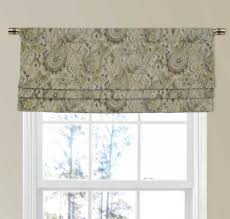 Custom size striated cordless roman shade. Earth Tone Ikat Paisley Faux Roman Shade Valance Custom Drapery Panels Custom Valances Valance