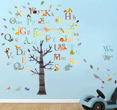 Huge Combo Alphabet Animal Tree Wall Stickers Educational Kids Art Decal Nursery Childrens Wall Stickers Wall Stickers Kids Tree Wall Stickers