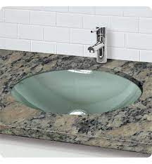 This 12 mm glass undermount bathroom sink will give a bold and dramatic look to any bathroom. Decolav 1129u Fcr Translucence Oval Undermount Glass Lavatory In Frosted Crystal