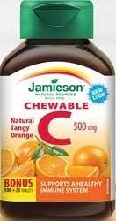 Does not contain any risky components such as sodium, cholesterol, saturated fat and added sugar! Jamieson Vitamin C Chewable 500mg Tangy Orange 100 20 Tablets Feelgood Natural Health