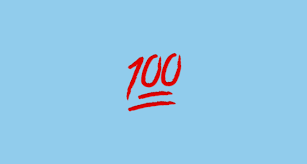 100 or one hundred (roman numeral: Hundred Points Symbol Emoji