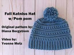 Full Katniss Beanie W Pom Pom Messy Bun Youtube Crochet Beanie Pattern Crochet Tutorial