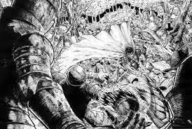 Guts Vs A 100 Men By Lonehungrywolf Deviantart Com On Deviantart Manga Berserk Fighting Poses Guts