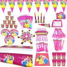 Disney princess happy birthday jointed letter banner 175cm x 1. Disney Princess Theme Party Decoration Package For Kid Birthday Party Disposable Supplies Cup Plate Straw Napkin Flag Tablecloth Disposable Party Tableware Aliexpress