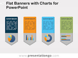 flat banners with charts for powerpoint powerpoint design