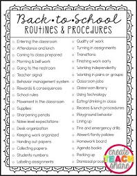 Back To School Routines Procedures School Routines