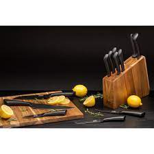 Thyme Table Knife Set 13 Piece Kitchen Slim Block Stainless Steel Knife Set Walmart Com In 2021 Stainless Steel Knife Set Knife Set Kitchen Knife Sets