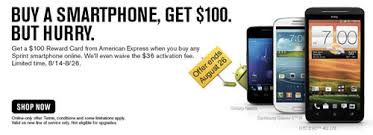 You normally have two types of fees when purchasing american express prepaid. Sprint Smartphone Promotion 100 American Express Gift Card My Money Blog