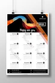 Free 2021 calendars that you can download, customize, and print. 2021 New Year Calendar Design 12 Month One Page Calendar Vector Creative Ai Free Download Pikbest