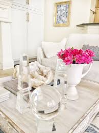 Rectangular centre coffee table which enhance your hall design. Tray Styling Coffee Table Styling Crystal Obelisk Decorating A Table From Thriftyniftynes Coffee Table Decor Tray Obelisk Decor Round Coffee Table Styling