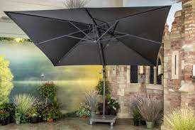 Get a garden banana cantilever parasol. 4 Seasons Outdoor 3m Square Horizon Cantilever Parasol 84kg Base Cover Offer Hayes Garden World