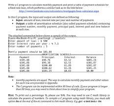 write a c program to calculate monthly payment and