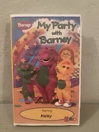 Here is a custom lyrick studios 2000 vhs of rock with barney. My Party With Barney Rare Oop Custom Vhs Video Kideo Staring Haley Ebay