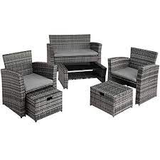 Trouvez un grand choix des salons de jardin en aluminium ou résine tressée pour un look moderne ou rustique. Tectake 800719 Salon De Jardin En Resine Tressee Avec 1 Canape 2 Fauteuils 2 Tabourets Et 1 Sitzgruppe Rattan Gartenmobel Mobelideen