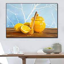Lemon And Honey Wall Art Paintings Picture Canvas Painting Poster Bedroom  Home Wall Decor Wall Artwork 19.7X29.5In (Unframed) : Amazon.ca: Home