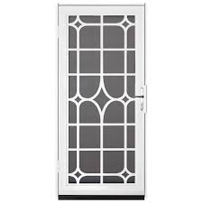 At the best online prices at ebay! Unique Home Designs 36 In X 80 In Lexington White Surface Mount Steel Security Door With Insect Screen And Nickel Hardware Idr30000362130 The Home Depot