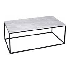 The rectangular glamour home ailis coffee table works well in front of your sofa or large sectional. Buy White Marble And Black Rectangular Coffee Table From Fusion Living