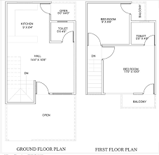 Plan prints to 1/4 = 1' scale on 24 x 36 paper. 450 Square Feet Double Floor Duplex Home Plan Acha Homes