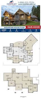 House Plan 5631 00135 Mountain Plan 3 063 Square Feet 3 Bedrooms 2 5 Bathrooms In 2021 Mountain House Plans Log Cabin Floor Plans Log Home Floor Plans