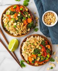 Grilled chicken is easy, quick and healthy food. Peanut Chicken With Veggies And Rice