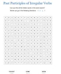 Past Participles Of Irregular Verbs Word Search