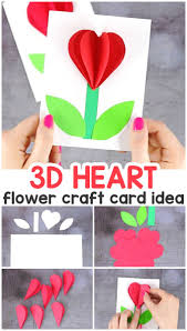 3d Heart Flower Card With Flower Template Valentines And Mother S Day Craft Idea Easy Peasy And Fun Valentine S Day Crafts For Kids Flower Crafts Valentine Crafts For Kids