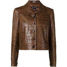 Ralph Lauren Black Crocodile Embossed Jacket Leather Jacket Jackets Clothes Design