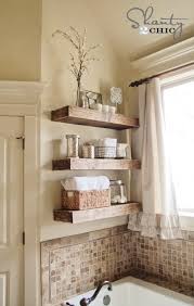 Install the shelves to narrower bathroom spaces to get a handsome amount of storage spaces and also organize the toiletries by stacking a few crates, would make a great bathroom storage unit! 16 Diy Bathroom Shelf Ideas