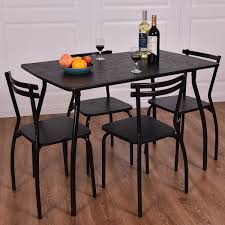 Amazon Com Giantex 5 Piece Dining Set Table And 4 Chairs Home Kitchen Room Breakfast Furniture Table Amp Metal Dining Room Chair Set Table And Chair Sets