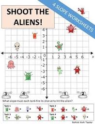 Slope Worksheets Shoot The Aliens Middle School Math Middle School Math Teacher Teacher Help