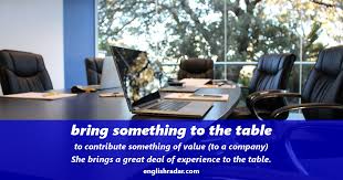 English Business Idiom Bring Something To The Table Idioms English Vocabulary English Idioms