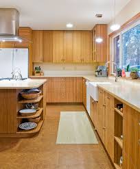 Retro Bamboo Kitchen Galley Shot Bamboo Kitchen Cabinets Kitchen Island With Drawers Kitchen Cabinets