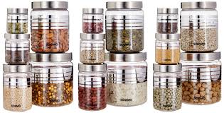 Shop all motion sensor trash cans. Amazon Brand Solimo Plastic Container Set 15 Pieces Silver With Stainless Steel Lid Wide Mouth Buy Online In Bahamas At Bahamas Desertcart Com Productid 124532857